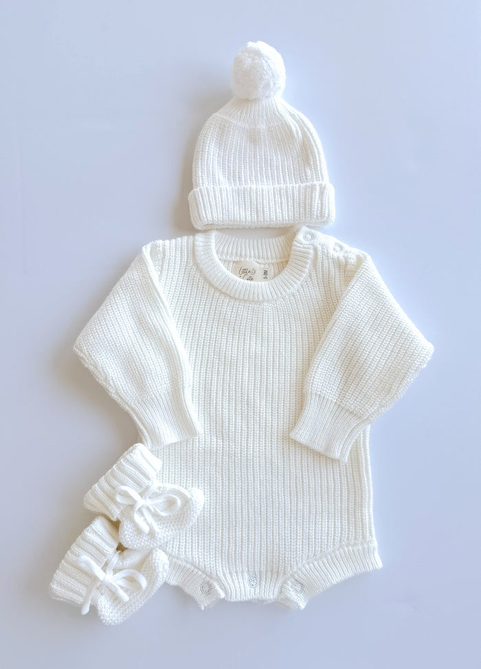 Chunky Knit Romper Bundle - Vanilla image 0
