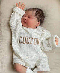 Personalized Knit Romper Bundle - Vanilla - 100% Organic Cotton