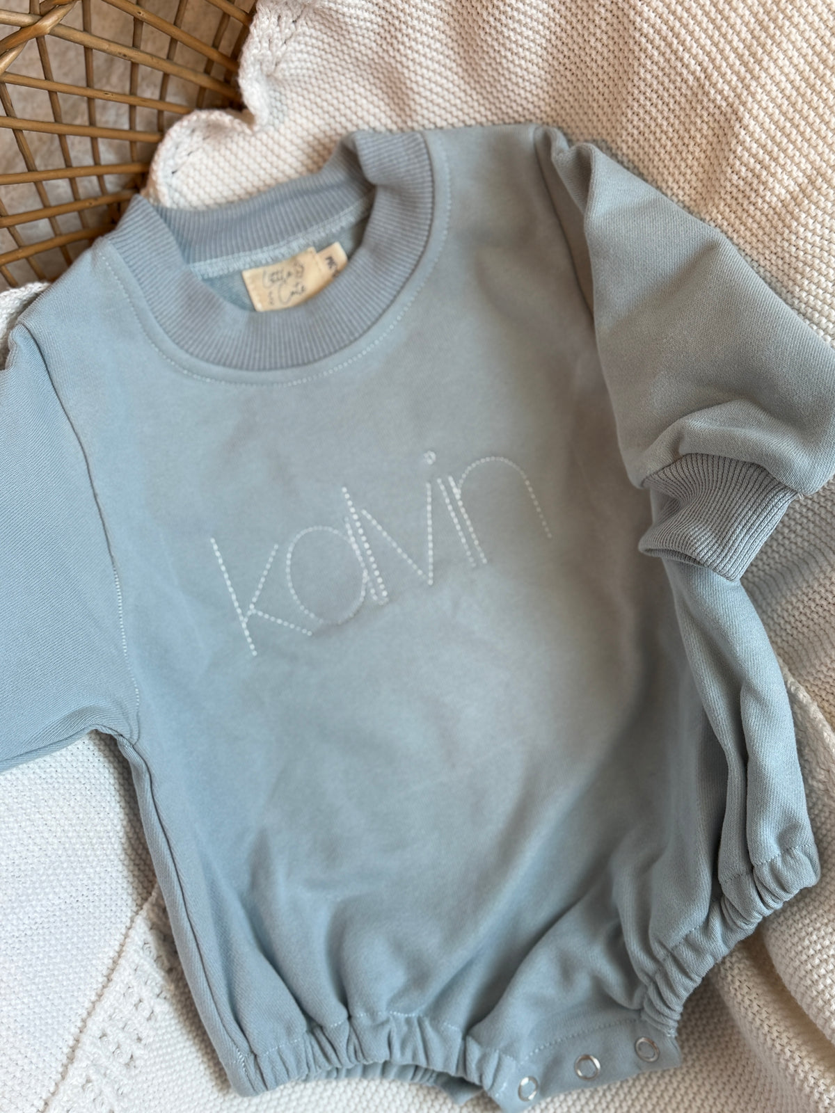 Personalized Sky Blue 100% Organic Cotton
