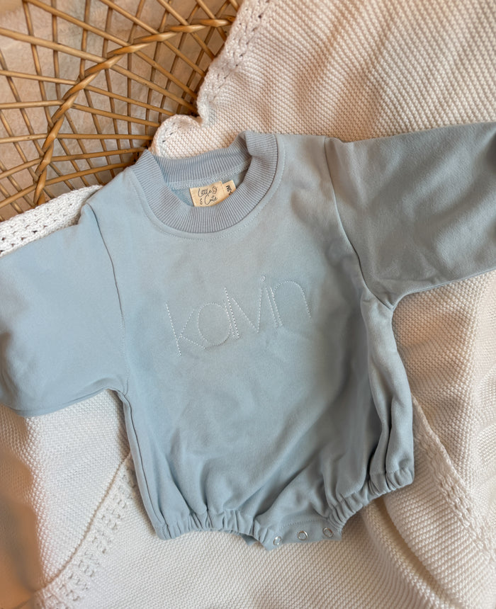 Personalized Sky Blue 100% Organic Cotton