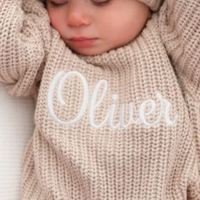 Personalized Chunky Knit Romper Bundle - Chocolate | Organic Cotton