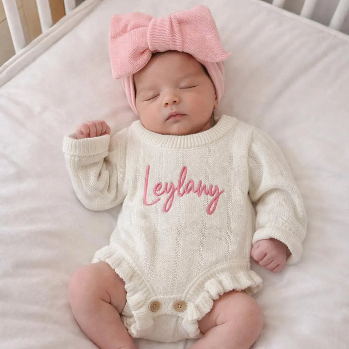 Personalized Ruffled Romper  - Organic Cotton